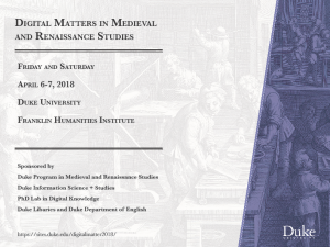 Digital Matters in Medieval and Renaissance Studies